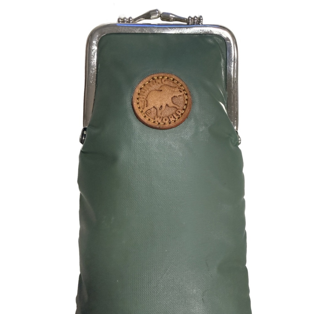 Hunting World Green Vintage Kisslock Nylon Glasses Accessory Case